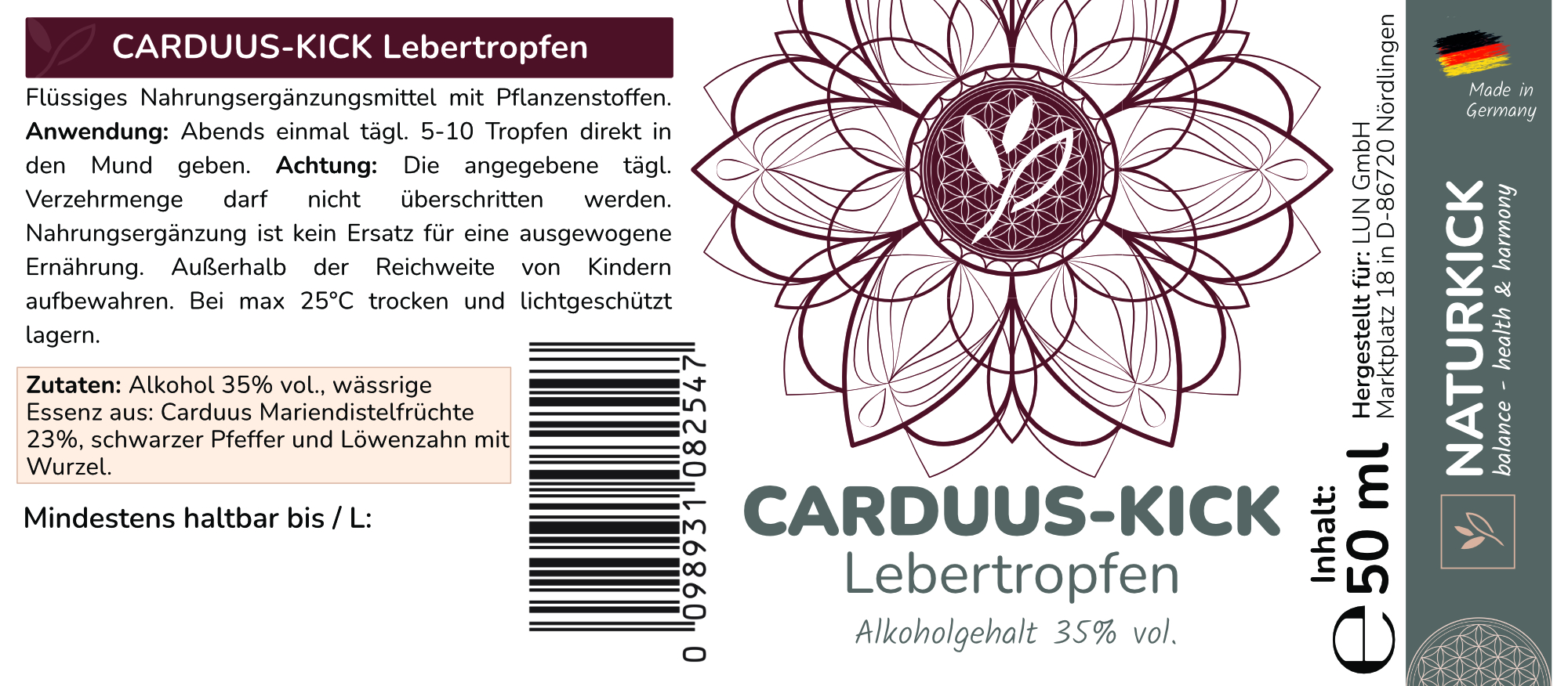 NATURKICK Carduus-KICK Leber Tropfen 50ml